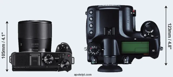 Compare G3X versus 645Z top