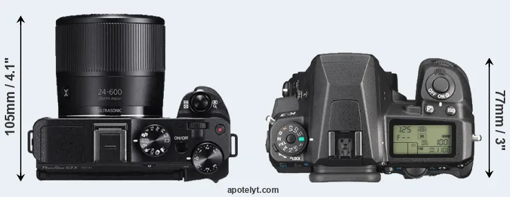 Compare G3X versus K-3 top