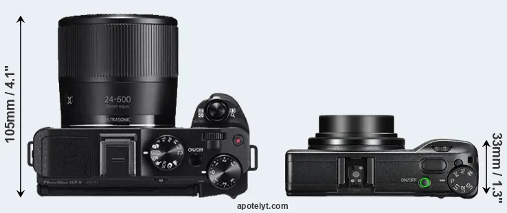 Compare G3X versus GR III top
