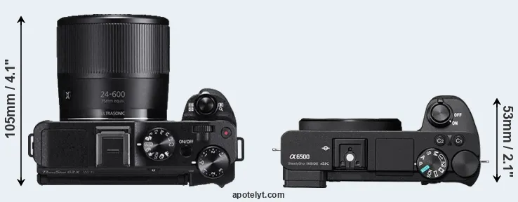 Compare G3X versus A6500 top