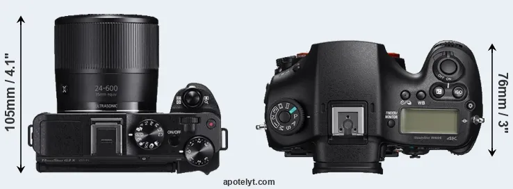Compare G3X versus A99 II top