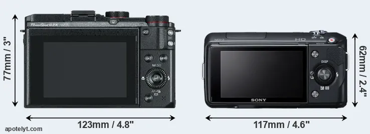 Comparison G3X or NEX-3 rear