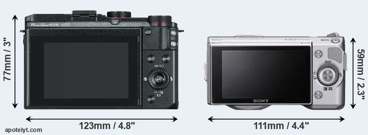 Comparison G3X or NEX-5 rear