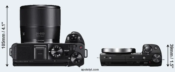 Compare G3X versus NEX-5R top