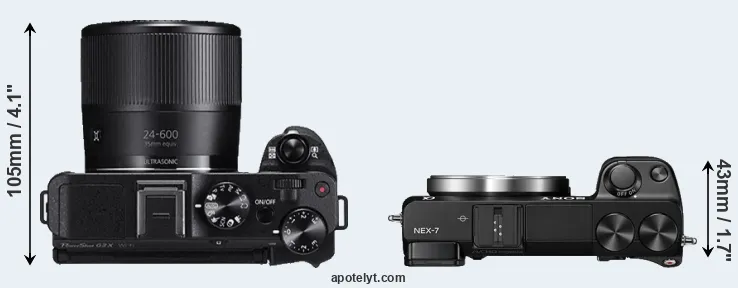 Compare G3X versus NEX-7 top