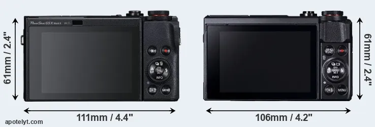 Comparison G5X Mark II or G7X Mark II rear