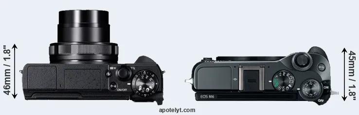 Compare G5X Mark II versus M6 top