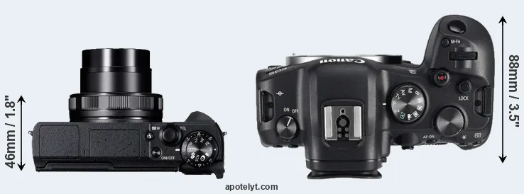 Compare G5X Mark II versus R6 top