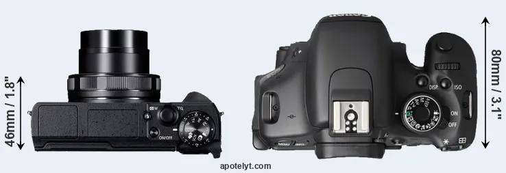 Compare G5X Mark II versus T3i top