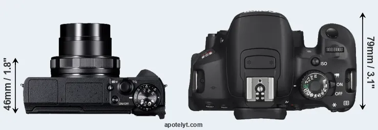 Compare G5X Mark II versus T4i top