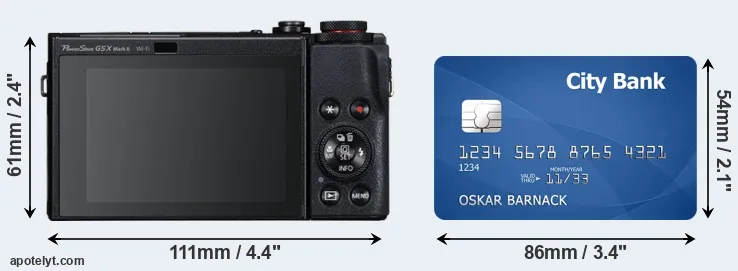 G5X Mark II and credit card rear side