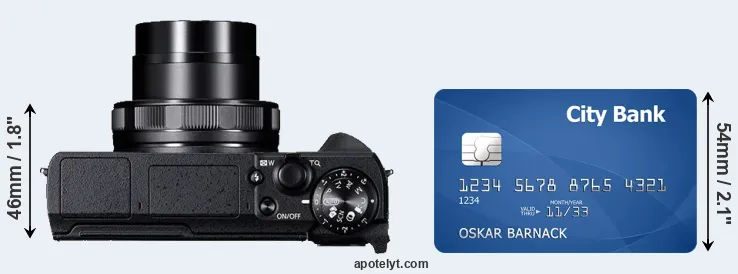 G5X Mark II versus credit card top view