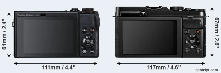 Comparison G5X Mark II or X-A1 rear