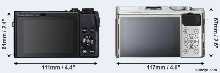Comparison G5X Mark II or X-A3 rear