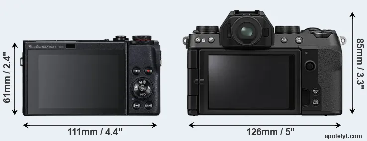 Comparison G5X Mark II or X-S10 rear