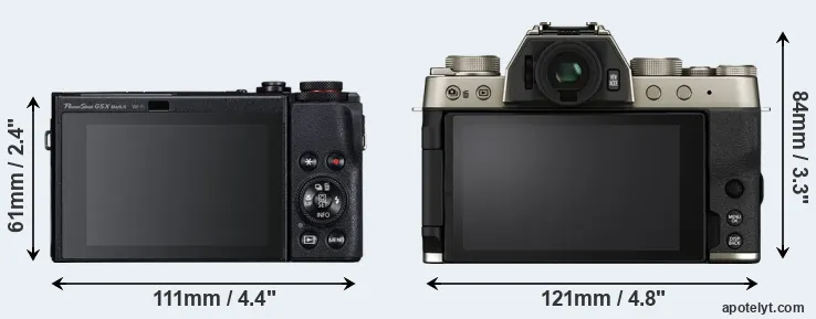 Comparison G5X Mark II or X-T200 rear