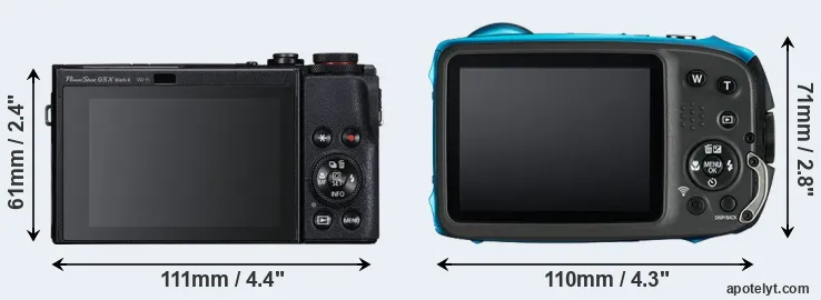 Comparison G5X Mark II or XP130 rear