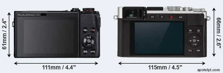 Comparison G5X Mark II or D-LUX 7 rear