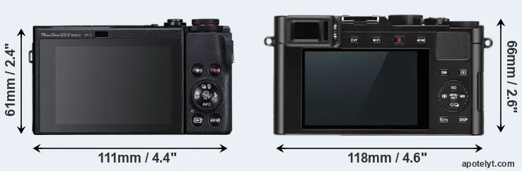 Comparison G5X Mark II or D-LUX Typ 109 rear