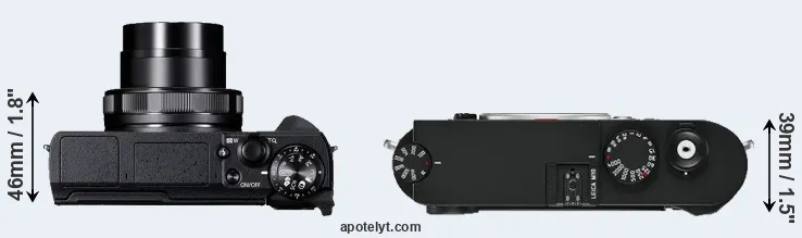 Compare G5X Mark II versus M10 top