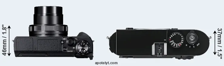 Compare G5X Mark II versus M9 top