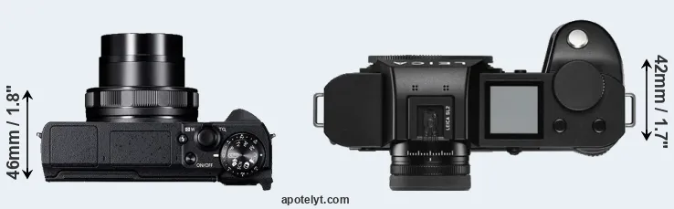 Compare G5X Mark II versus Leica SL2 top