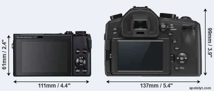 Comparison G5X Mark II or V-LUX Typ 114 rear