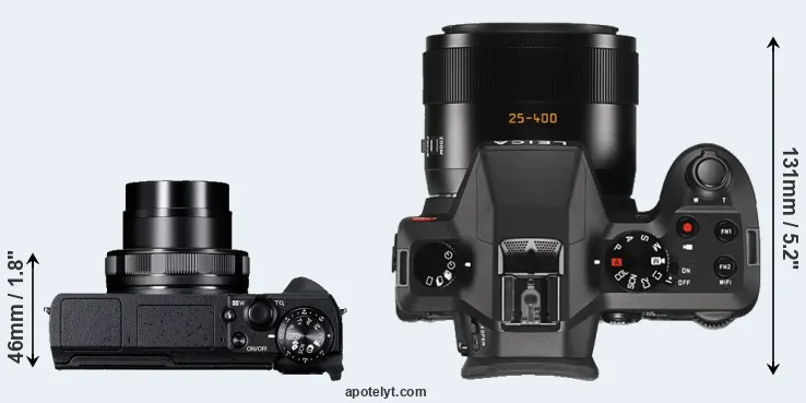Compare G5X Mark II versus V-LUX Typ 114 top