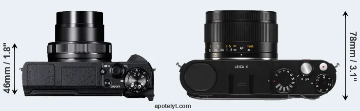 Compare G5X Mark II versus X Typ 113 top