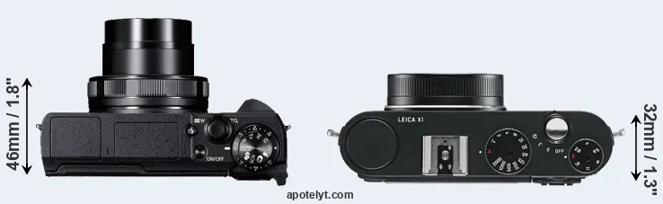 Compare G5X Mark II versus X1 top
