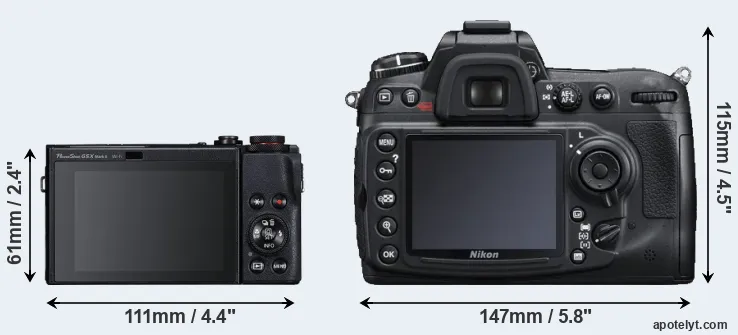 Comparison G5X Mark II or D300S rear