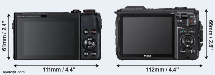 Comparison G5X Mark II or W300 rear