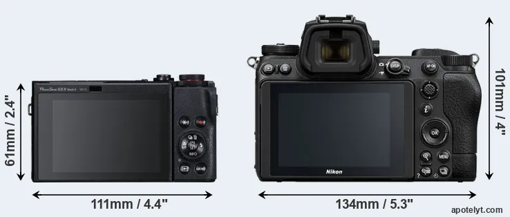 Comparison G5X Mark II or Z7 II rear