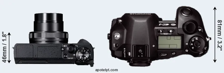 Compare G5X Mark II versus E-1 top