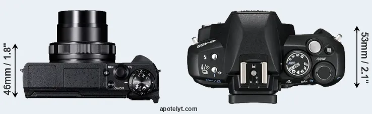 Compare G5X Mark II versus E-450 top