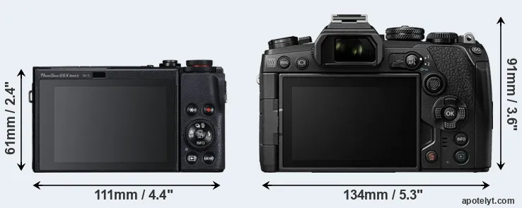 Comparison G5X Mark II or E-M1 III rear