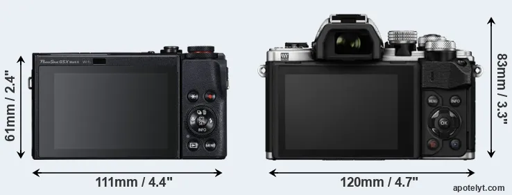 Comparison G5X Mark II or E-M10 II rear