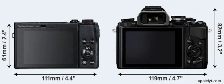 Comparison G5X Mark II or E-M10 rear