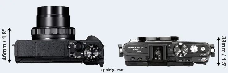 Compare G5X Mark II versus E-PL5 top