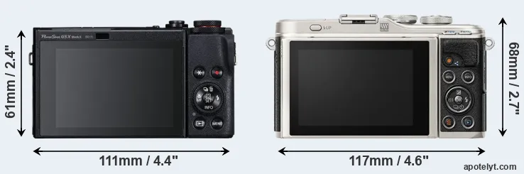 Comparison G5X Mark II or E-PL9 rear