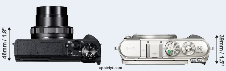 Compare G5X Mark II versus E-PL9 top