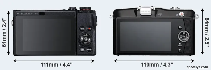 Comparison G5X Mark II or E-PM1 rear