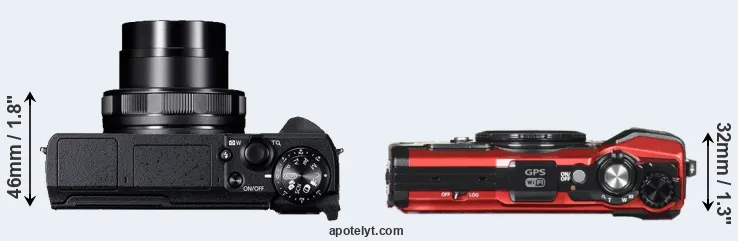Compare G5X Mark II versus TG-5 top