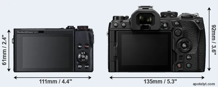 Comparison G5X Mark II or OM-1 II rear