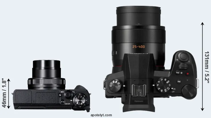 Compare G5X Mark II versus FZ1000 II top