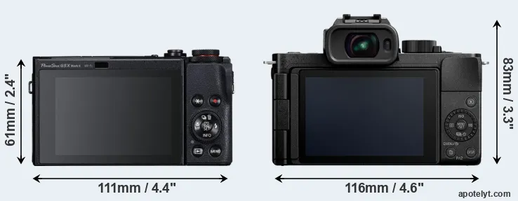 Comparison G5X Mark II or G100 rear