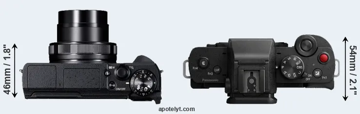 Compare G5X Mark II versus G100 top