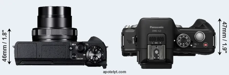 Compare G5X Mark II versus G3 top