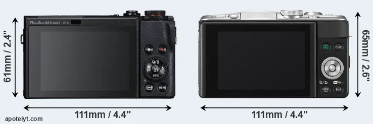 Comparison G5X Mark II or GF6 rear