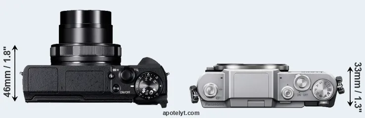 Compare G5X Mark II versus GF7 top